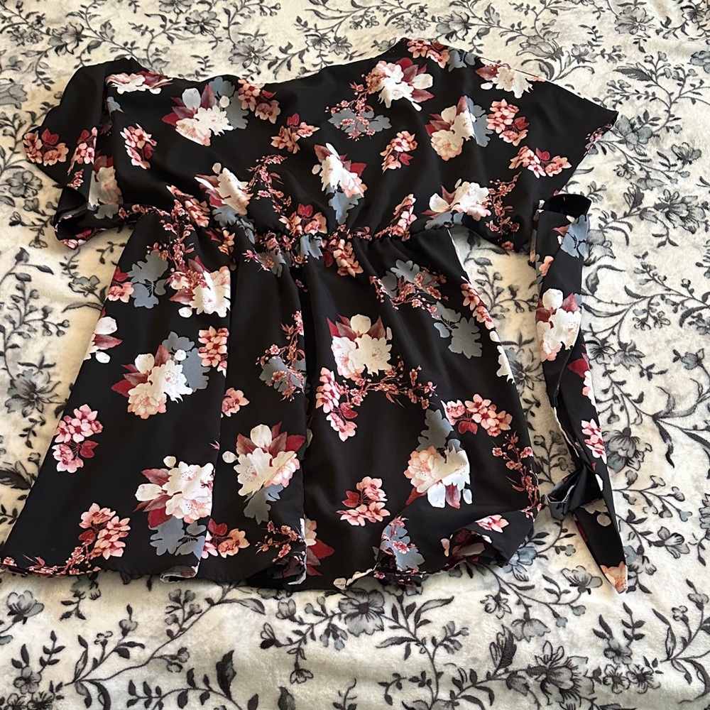 Floral Black and Pink Women's dress